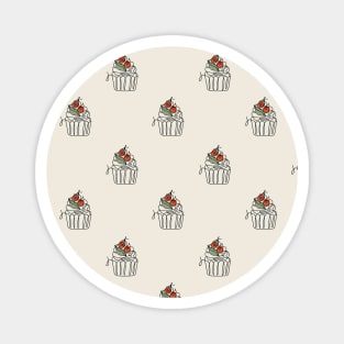 Pattern with line art style cupcake Magnet